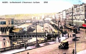 Alger - Boulevard - Ascenseur et Gare - 1950